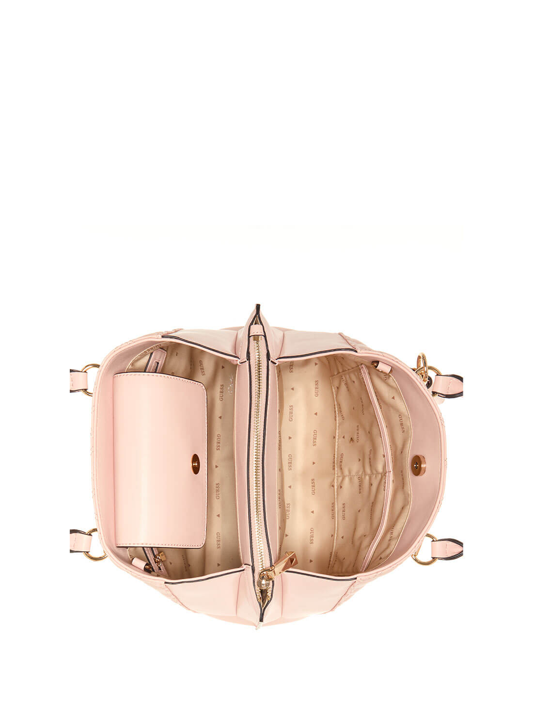 Light Pink Girlfriend Satchel Bag | GUESS Women's Handbags | inside view