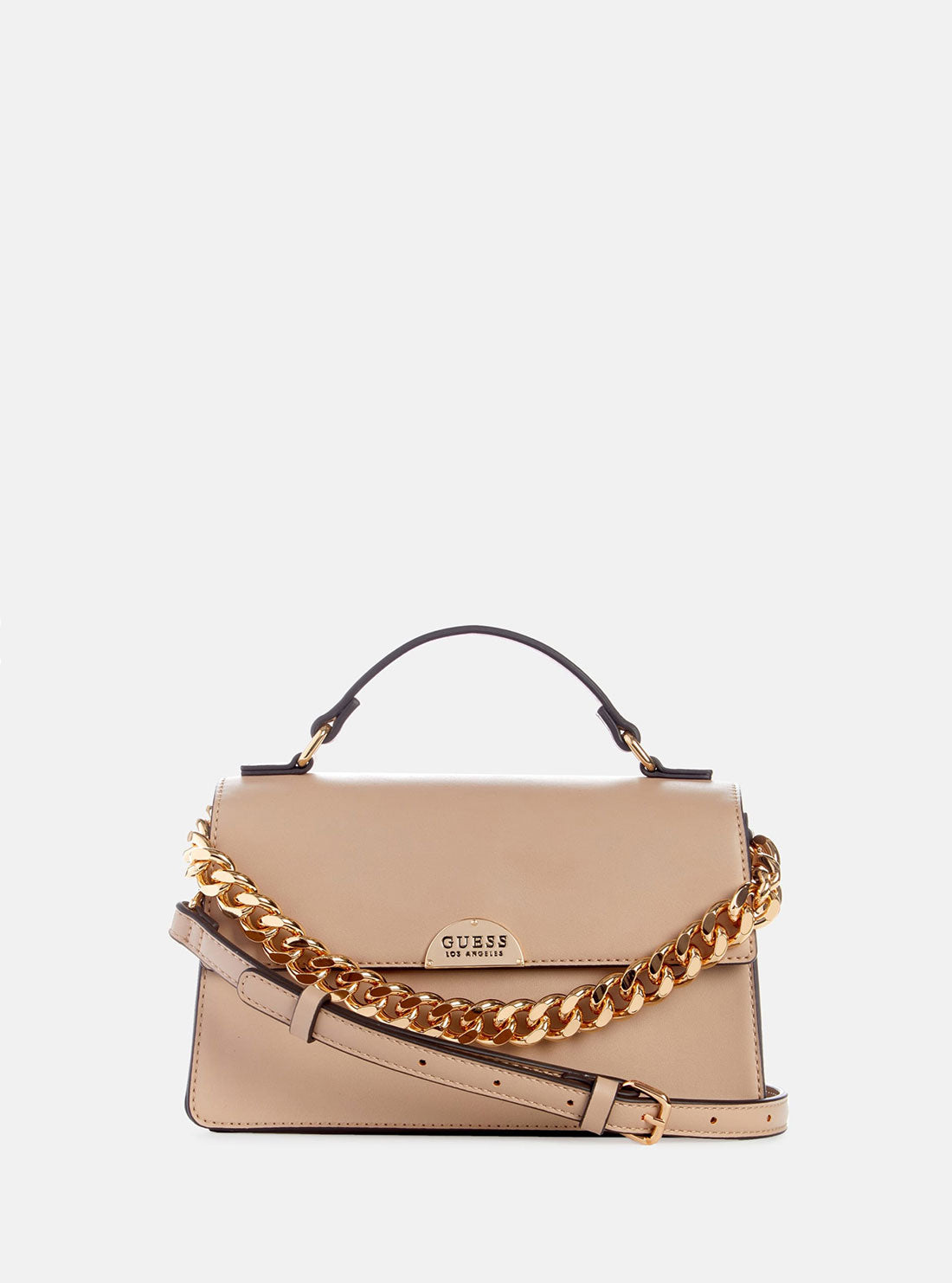 GUESS Taupe Vinna Mini Crossbody Bag front view