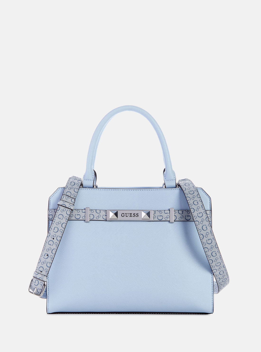 GUESS Blue Dory Satchel Bag side view