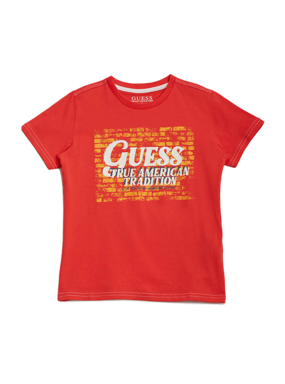 GUESS Kids Big Boy Red True American Tradition T-Shirt (7-16) L2GI00K8HM0 Front View