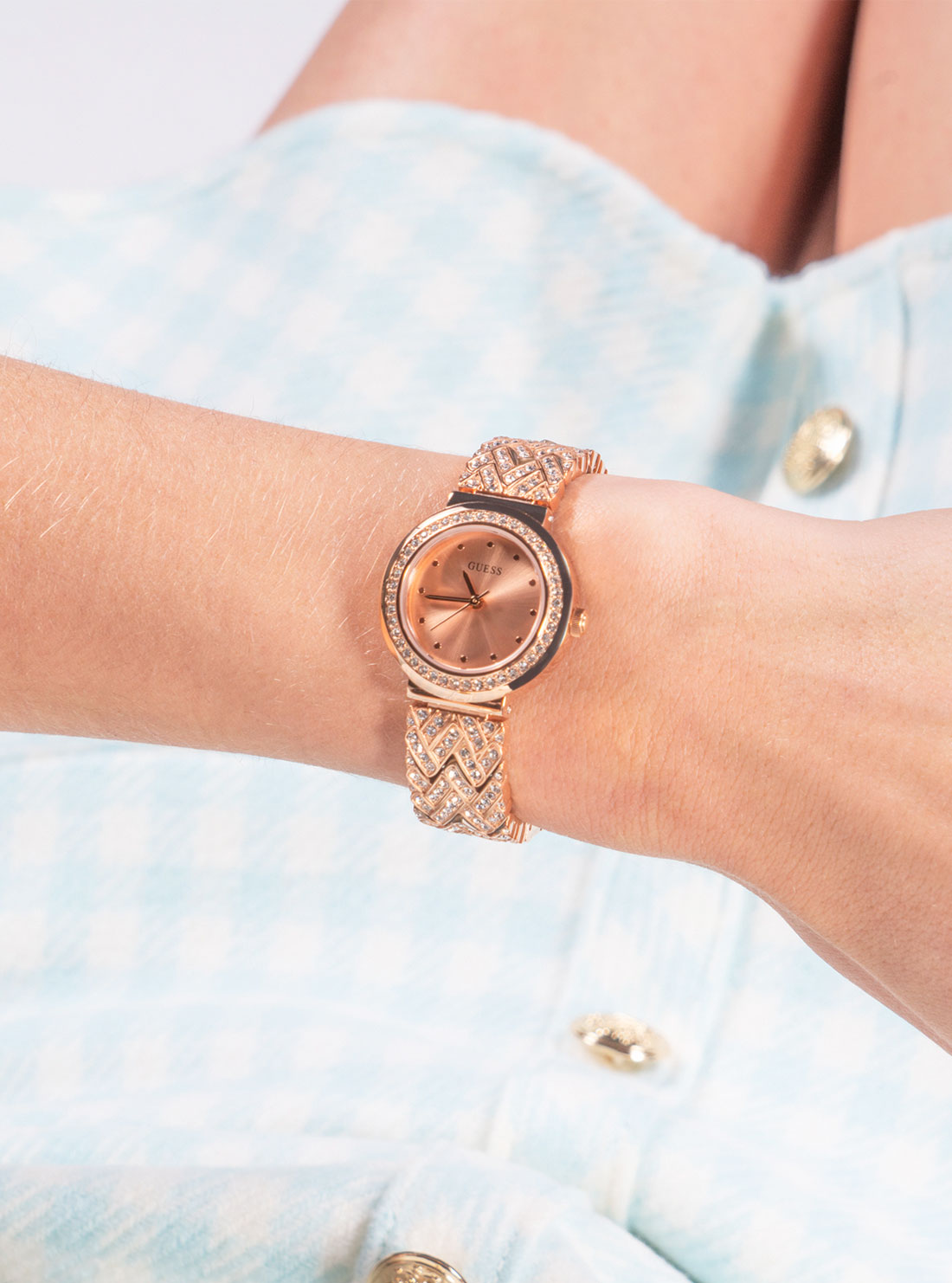 Rose Gold Treasure Crystal Watch