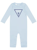 GUESS Baby Boy Blue Overall Logo Onesie (0-12m) H1YW12KA6W0 Front View