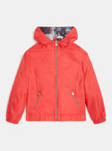 GUESS Kids Big Boy Red City Scene Reversible Jacket (7-16) L2GL00WCQA2 Front View