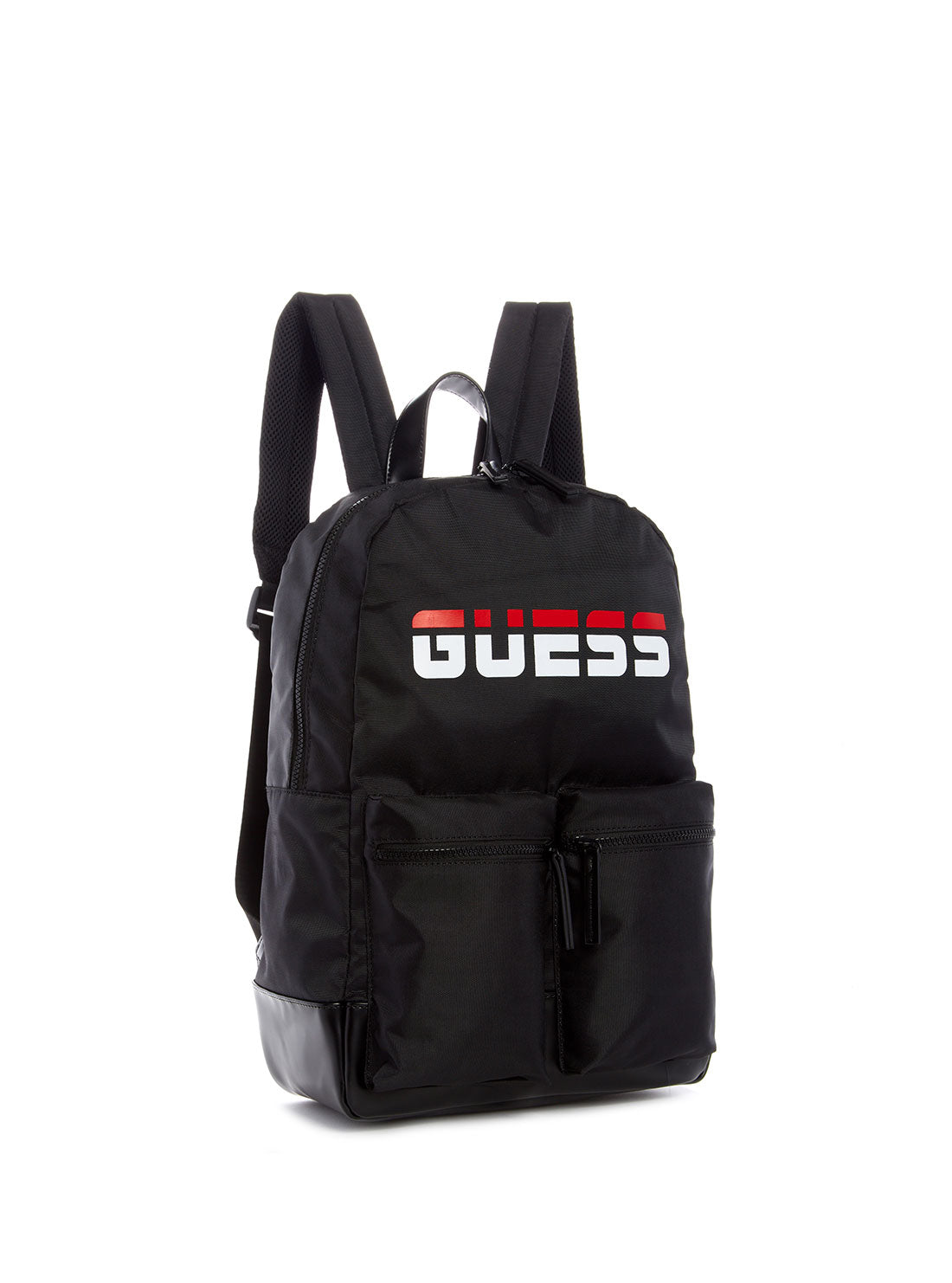 GUESS Mens Black Logo Duo Backpack NG773298 Front Side View