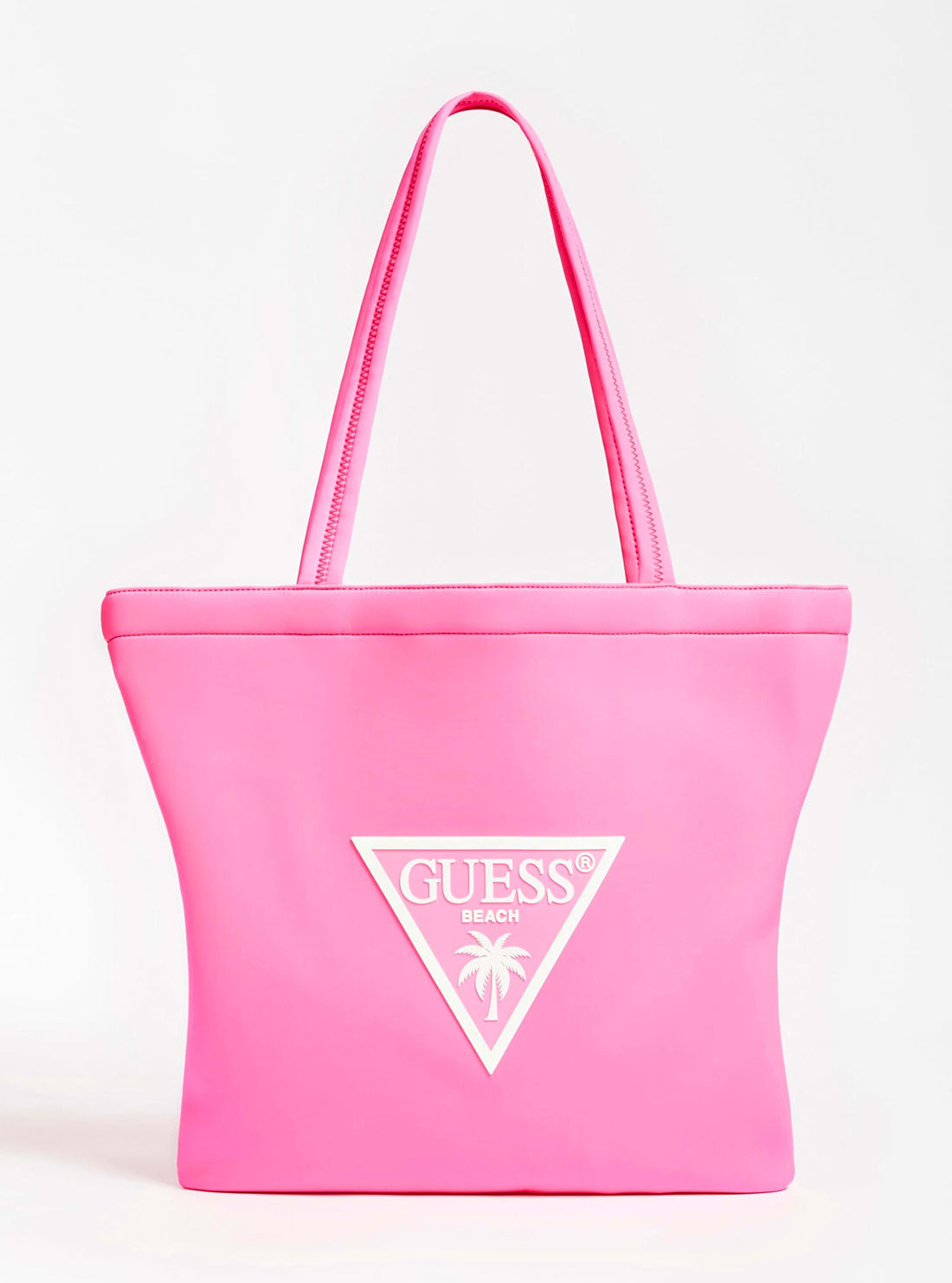 GUESS Women's Pink Logo Beach Scuba Tote Bag E2GZ06KB2C0 Front View
