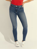 GUESS Womens Eco 1981 High-Rise Cropped Skinny Denim Jeans in Varick Wash WBGAB4S3UU0 front view 