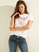 GUESS Womens  Eco White Classic Logo T-Shirt W93I0RR9I60 Front View