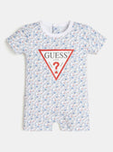 GUESS Baby Boy Blue City Of Milano Logo Onesie (0-12m) P2GG04J1311 Front View