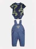 Blue Guess Print Overall Set (3-18m)