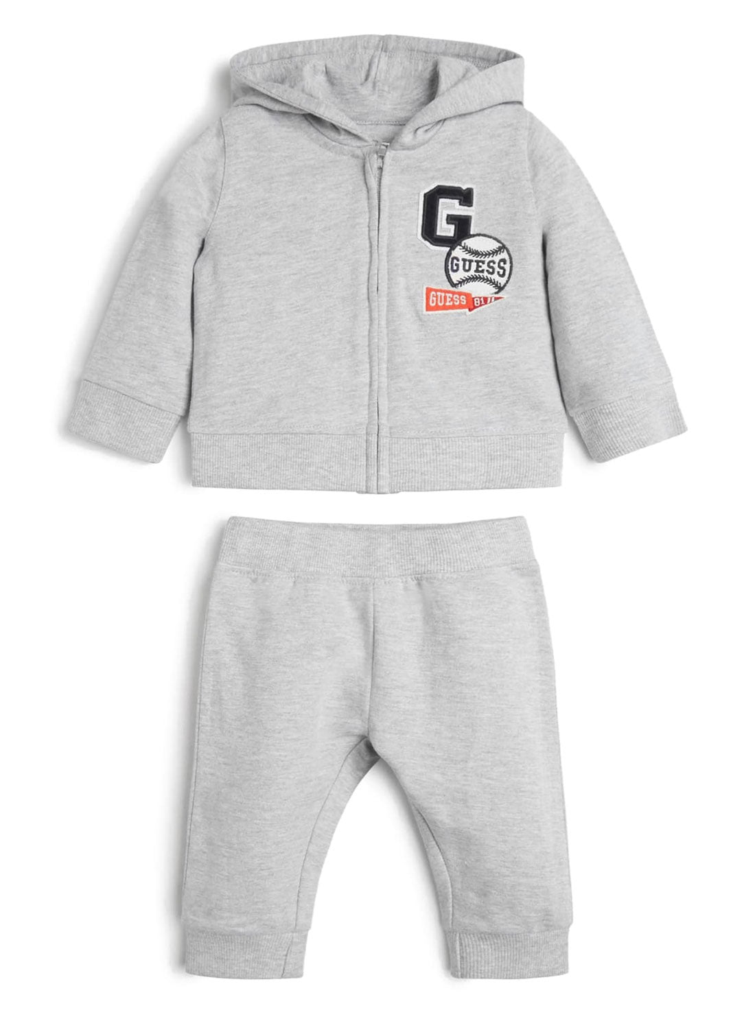 GUESS Baby Boy Light Stone Active Jacket and Pant 2-Piece Set I2RG10KAE70 Front View