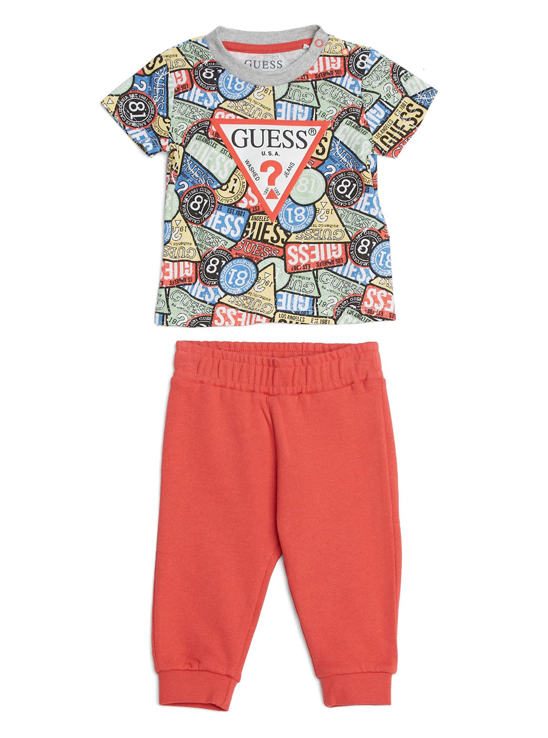 GUESS Baby Boy Logo Print T-Shirt And Pants 2-Piece Set (3-18m) I2YG00K5M20 Front View