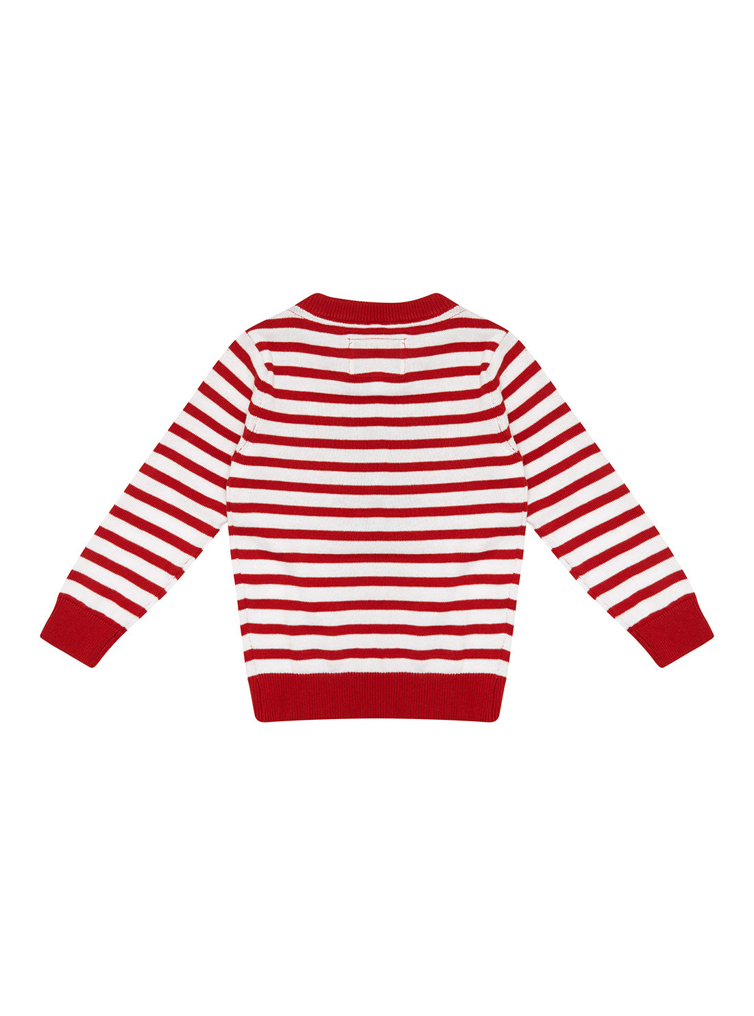 GUESS Baby Boy Red Stripe Bear Logo Knit Top (6-24m) I2RR00Z2NN0 Back View
