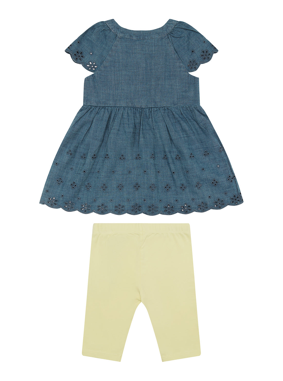 GUESS Baby Girl Blue Embroidery Shirt And Pants 2-Piece Set (6-24m) A2GG12WELM0 Back View