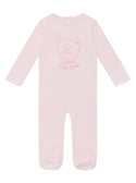 GUESS Baby Girl Pink Baby Bear Overall Onesie (0-12m) H2YW00KA6W3 Front View