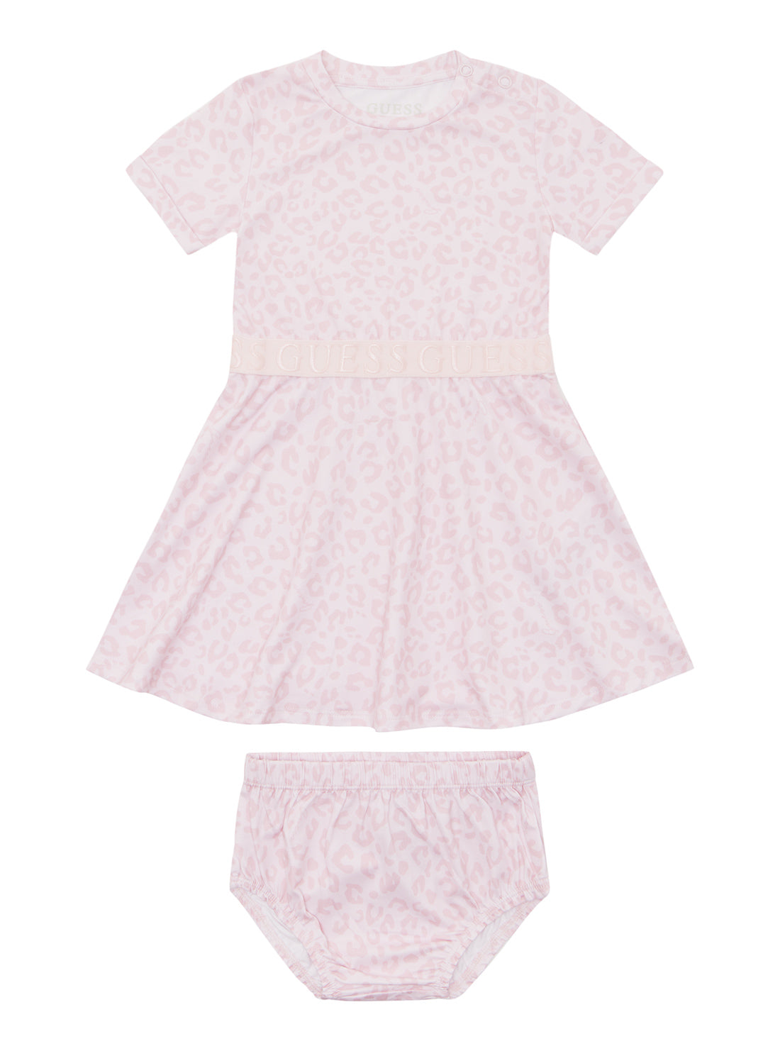 GUESS Baby Girl Pink Dress And Panties 2-Piece Set (3-18m) A2YK08KAZM0 Front View