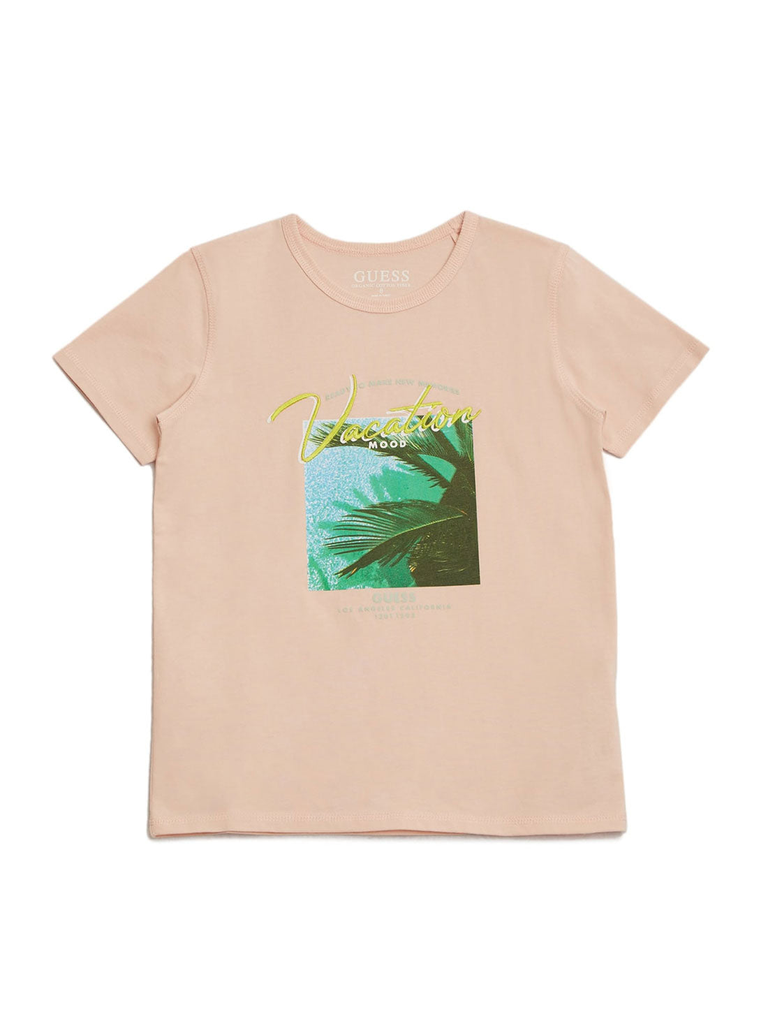 GUESS Big Boy Blush Palm Vacation T-Shirt (7-16) L2GI33K8HM0 Front View
