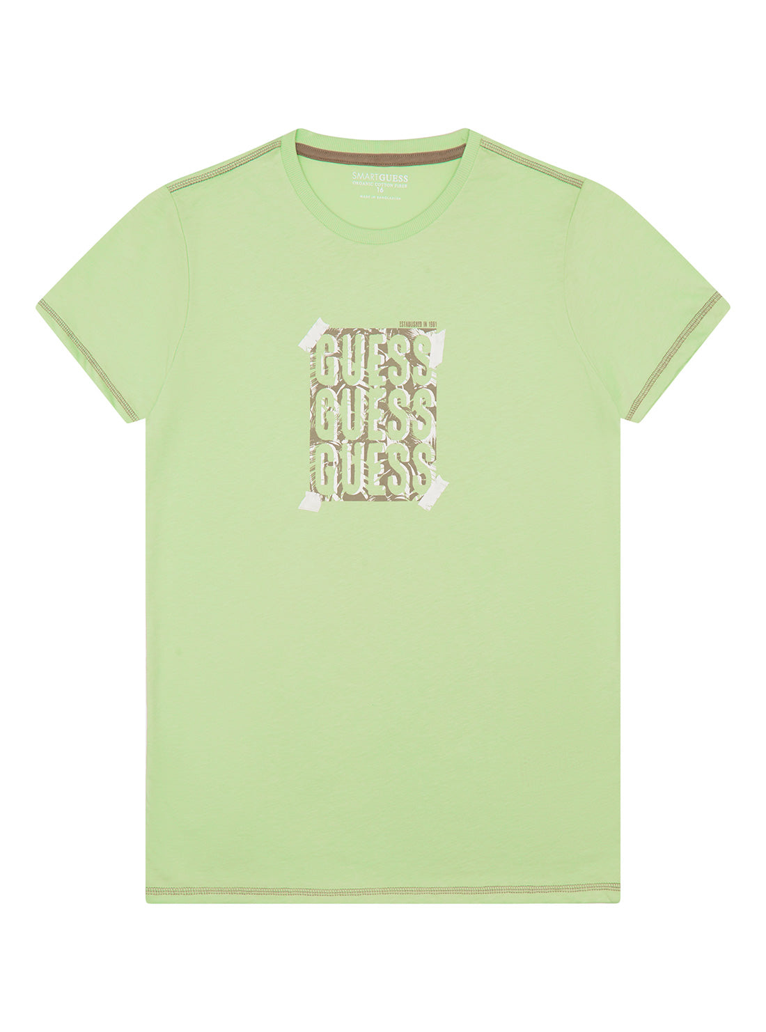 GUESS Big Boy Green Spring Logo T-Shirt (7-16) L2GI18K8HM0 Front View