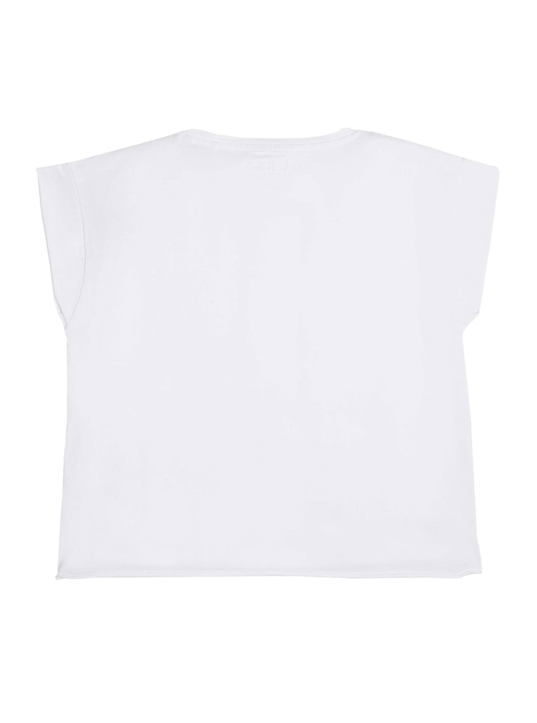 GUESS Big Girl Eco White Logo Cropped T-Shirt (7-16) J81I15J1311 Back View