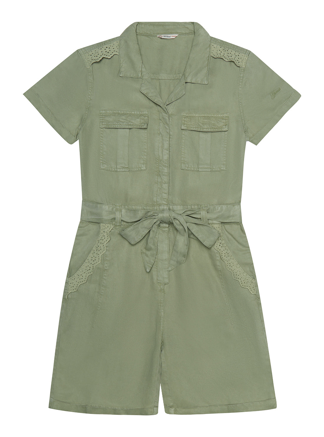 GUESS Big Girl Matcha Tencel Jumpsuit (7-16) J2GK04WE8R0 Front View