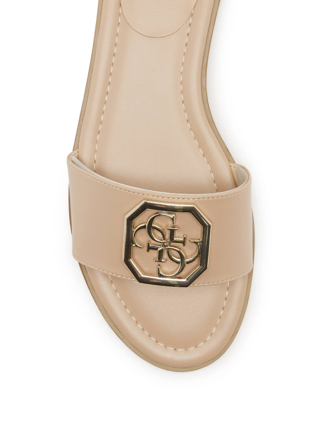 GUESS Womens Nude Botali Quattro G Logo Slides  Botali-A Top View