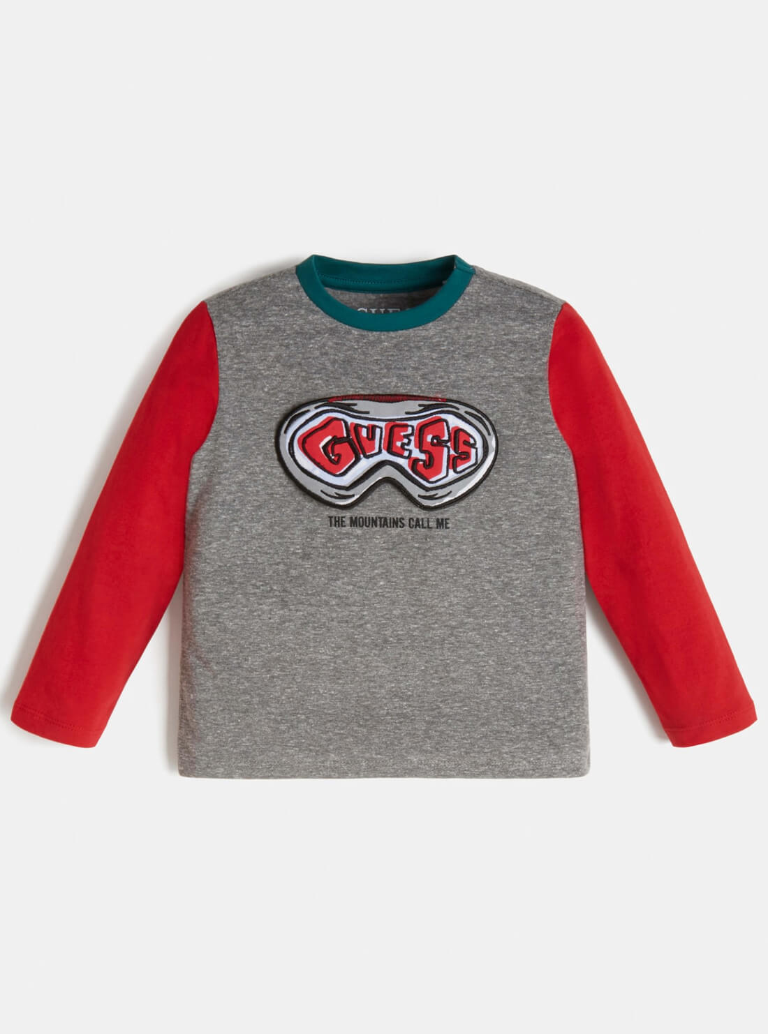 GUESS Little Boys Grey Red Mountain Logo T-Shirt (2-7) N1BI24KAV10 Front View