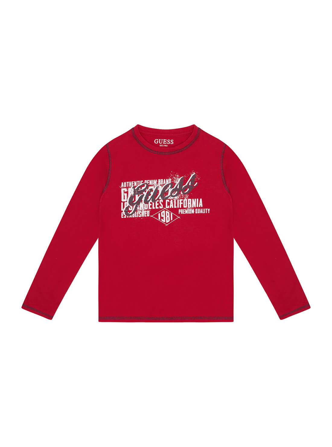 GUESS Little Boys Red California Logo T-Shirt (2-7) N1BI20I3Z11 Front View