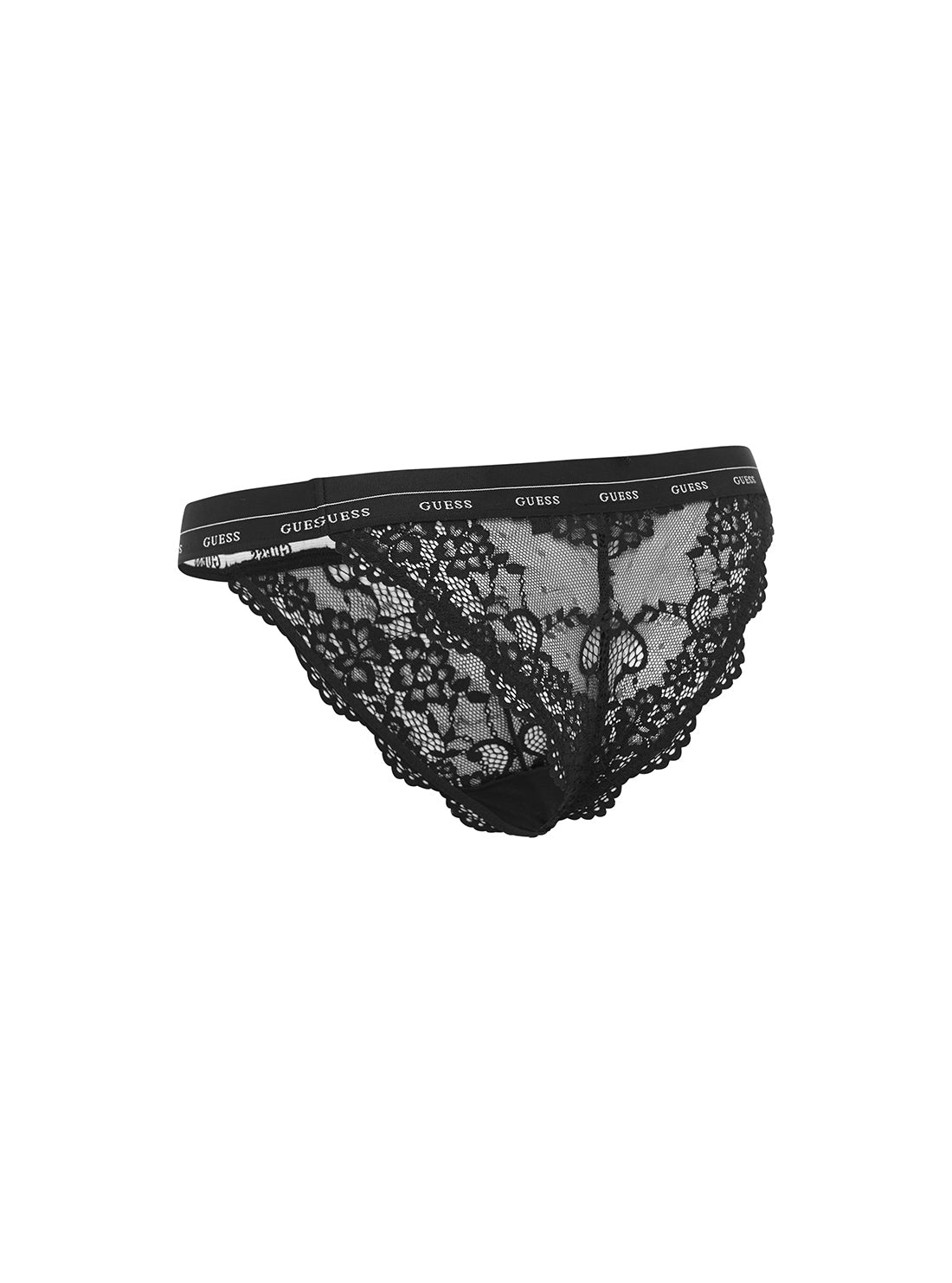GUESS Womens  Black Brazilian Lace Brief O0BE02PZ01C Ghost Back View