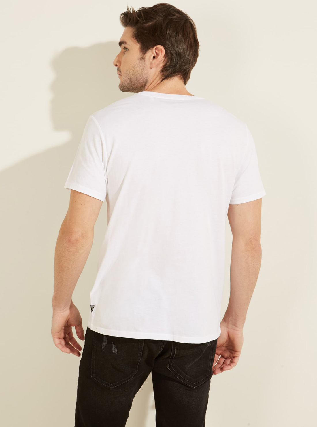 GUESS Mens Eco White Nautical Logo T-Shirt  MBGI31R9RM8 Back View