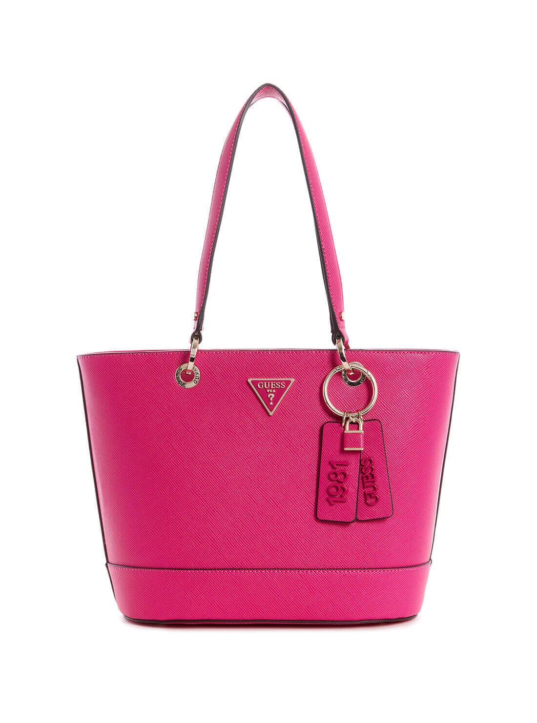 GUESS Womens  Hot Pink Noelle Small Elite Tote Bag ZG787922 Front View