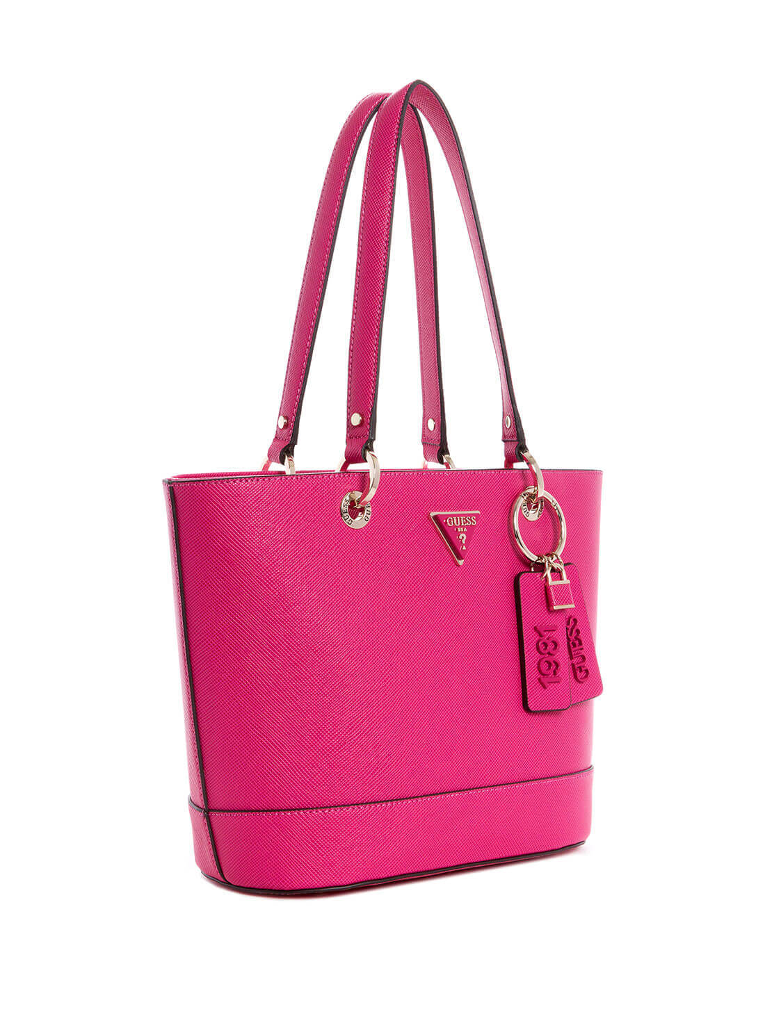 GUESS Womens  Hot Pink Noelle Small Elite Tote Bag ZG787922 Front Side View