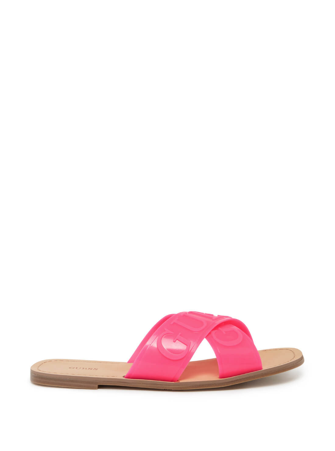 GUESS Women's Pink Gesabel Logo Slides GESABEL Side View