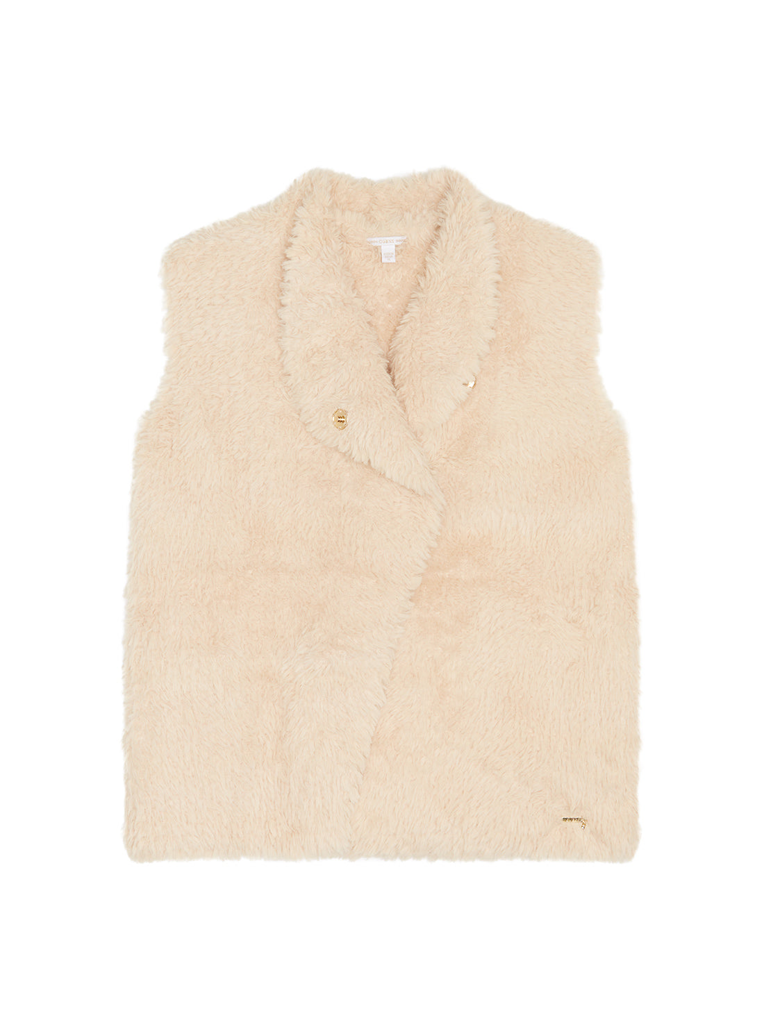 GUESS Big Girls Cream Faux Fur Vest (7-16) J1BN01WE970 Front View