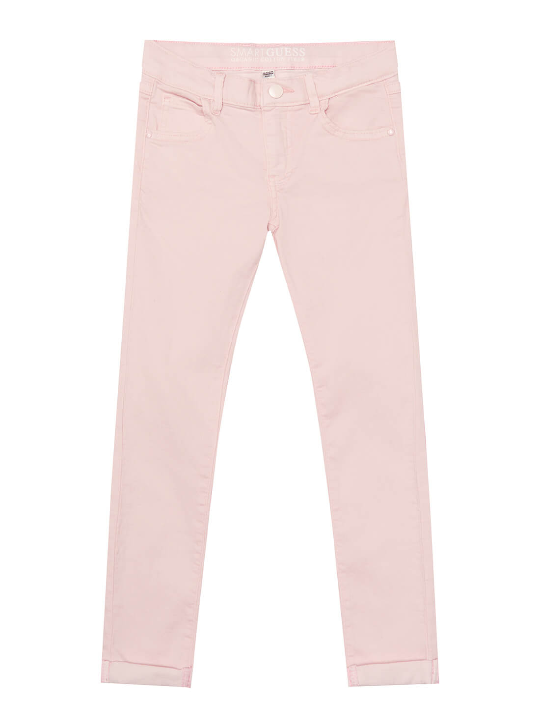 GUESS Little Girls  Ballet Pink Stretch Denim Pants (2-7) K2RB06WE5X0 Front View