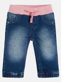 GUESS Kids Blue Pull On Pants (0-24m) A93A00K8TD0  Front View