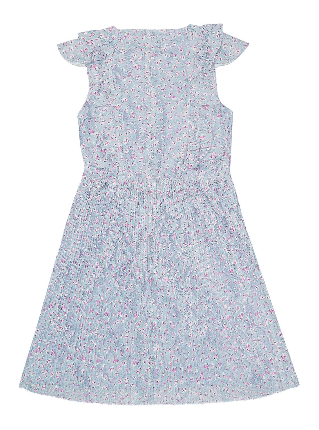 GUESS Little Girls Blue Floral Lace Dress (6-14) J2RK72WEH80 Back View