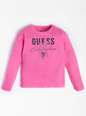 GUESS Big Girls Pink Trip Logo T-Shirt (7-16) J2RI01K6YW1 Front View