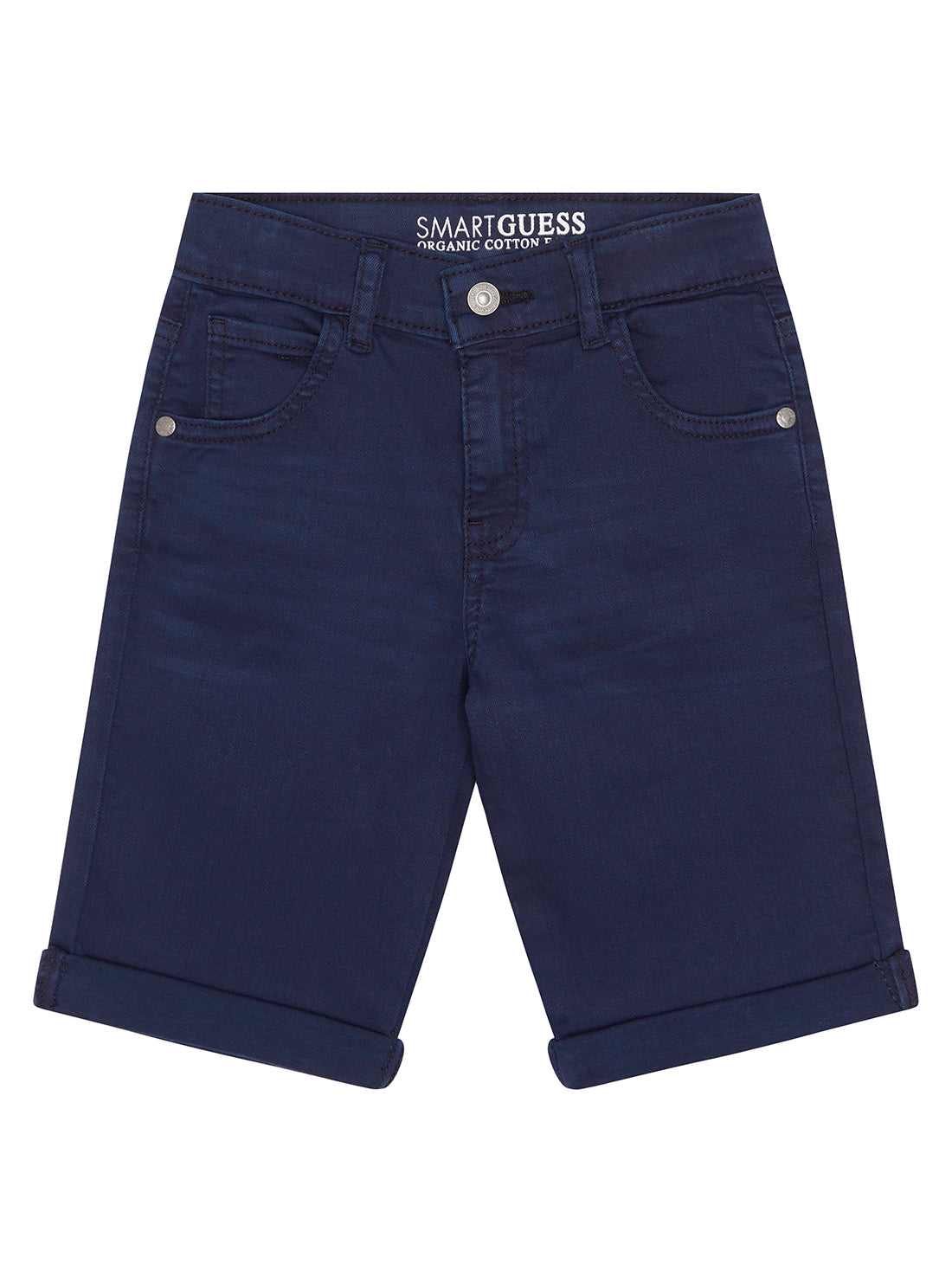GUESS Little Boy Blue Stretch Denim Shorts (2-7) N1RD03WE620 Front View