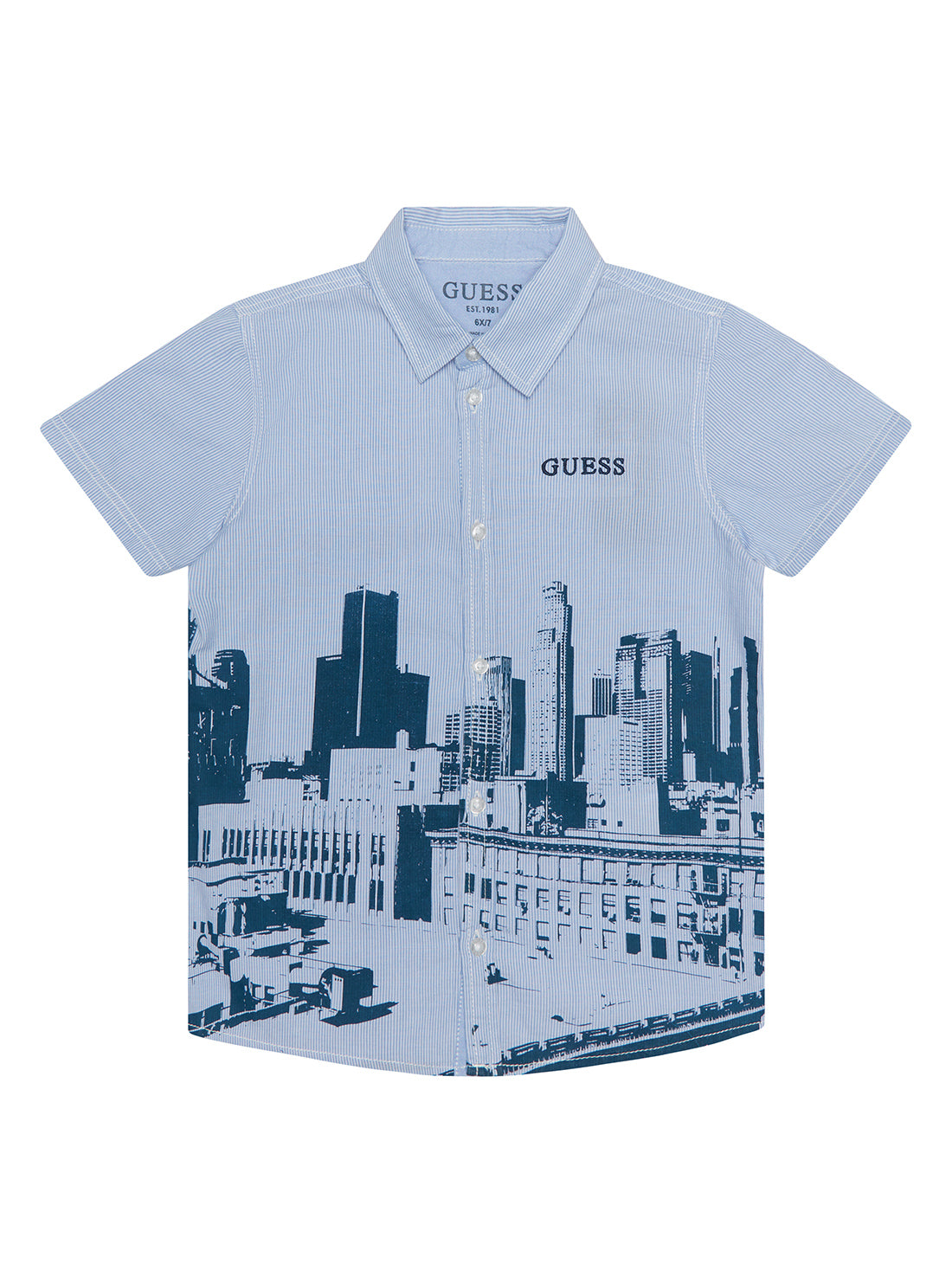 Blue White Poplin T-Shirt (2-7)
