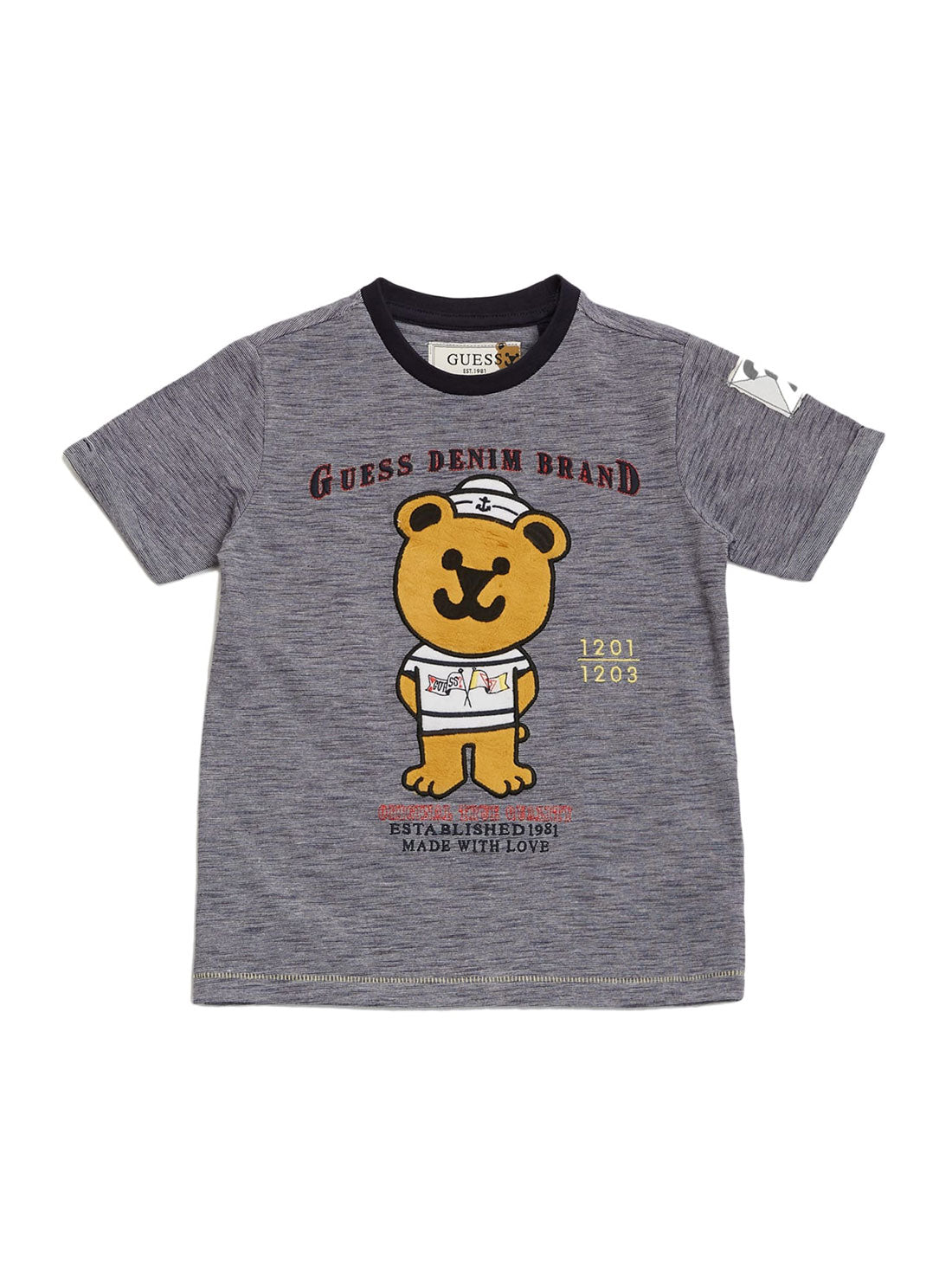 GUESS Little Boys Grey Bear Logo T-Shirt (2-7) N2RI21K1GG0 Front View