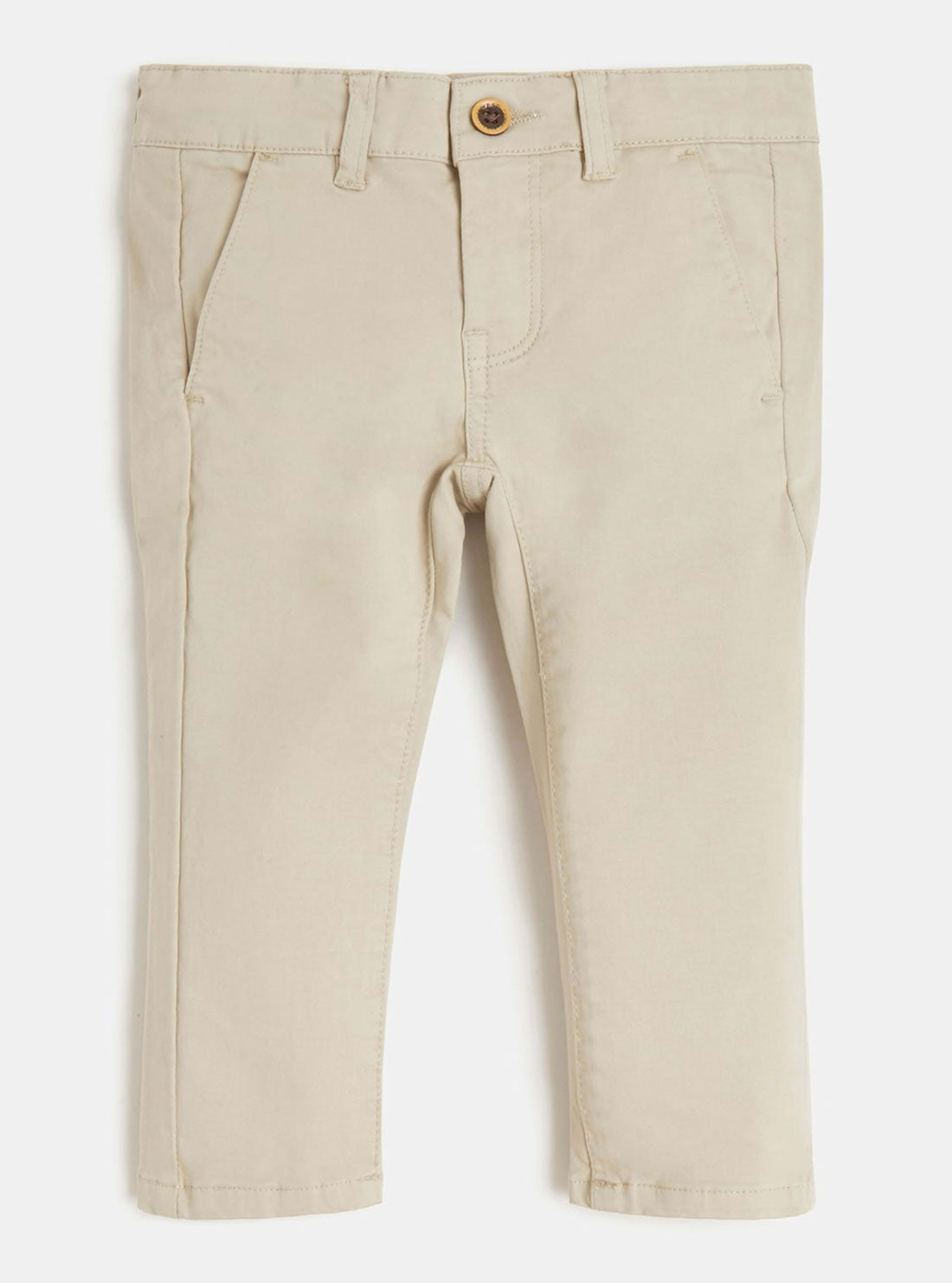 GUESS Little Boys Beige Sateen Chino Pants (2-7) N1BB03WDD52 Front View