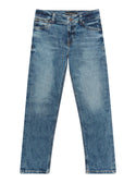 GUESS Little Boy Pearl Blue Denim Straight Leg Jeans (2-7) N2GA04D4ME2 Front View