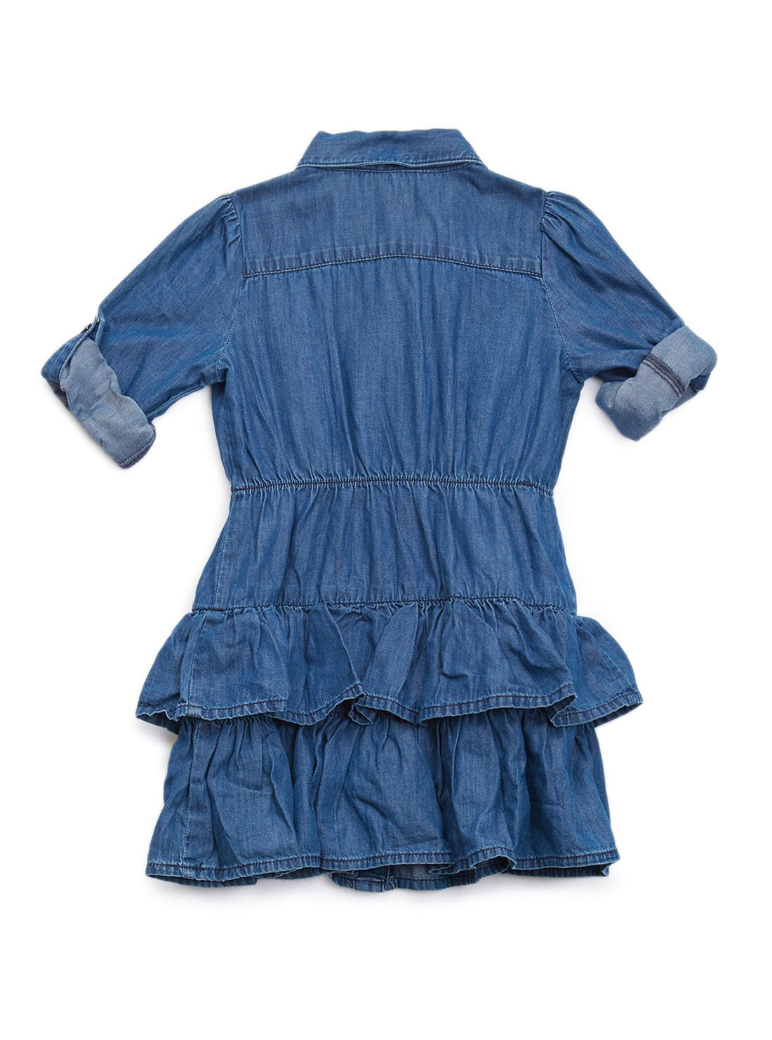 GUESS Little Girl Blue Denim Lace Dress (2-7) K2YK19D4NK0 Back View