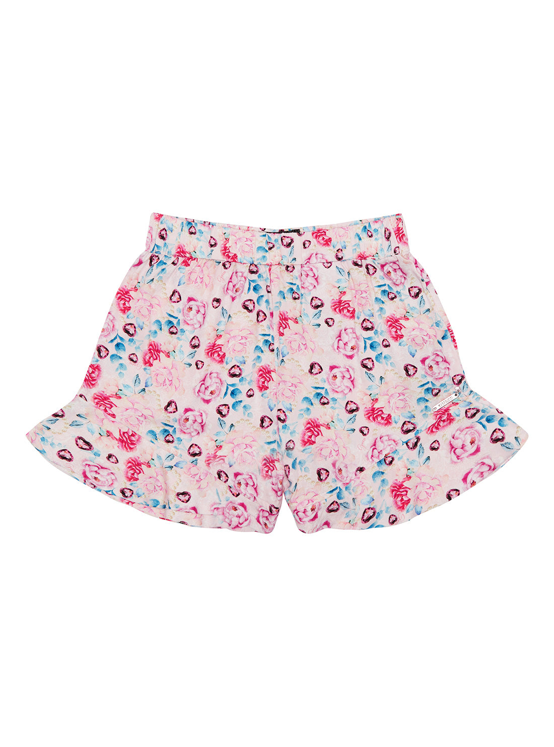 Flower Pink Print Twill Shorts (2-7)