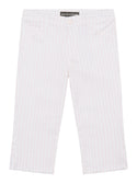 White Pink Stripe Denim Capri Pants (2-7)