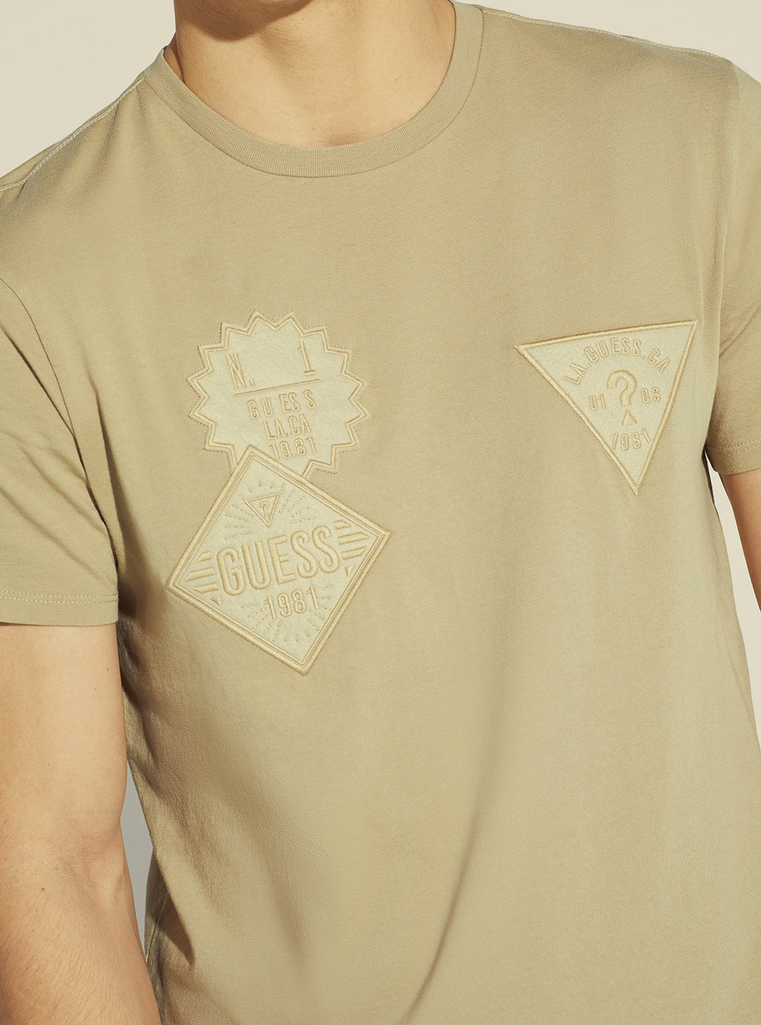Almond Stone Felt Patched Logo T-Shirt