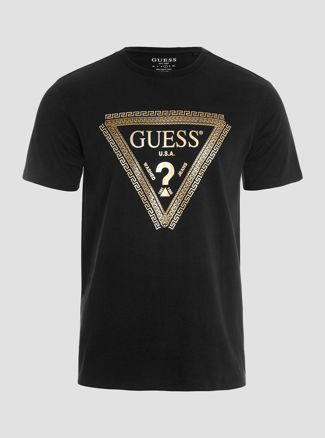 GUESS Men's Black Chain Logo T-Shirt M3RI68KBDK0 Ghost View
