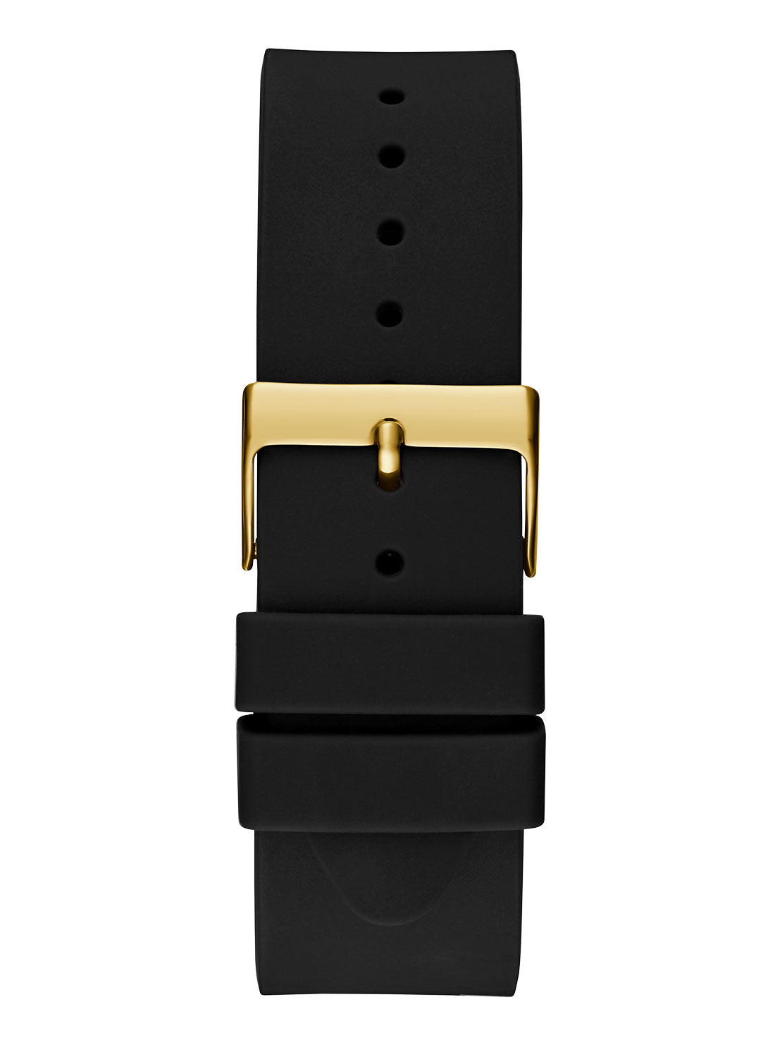 GUESS Men's Black Gold Max Silicone Watch GW0494G4 Back View