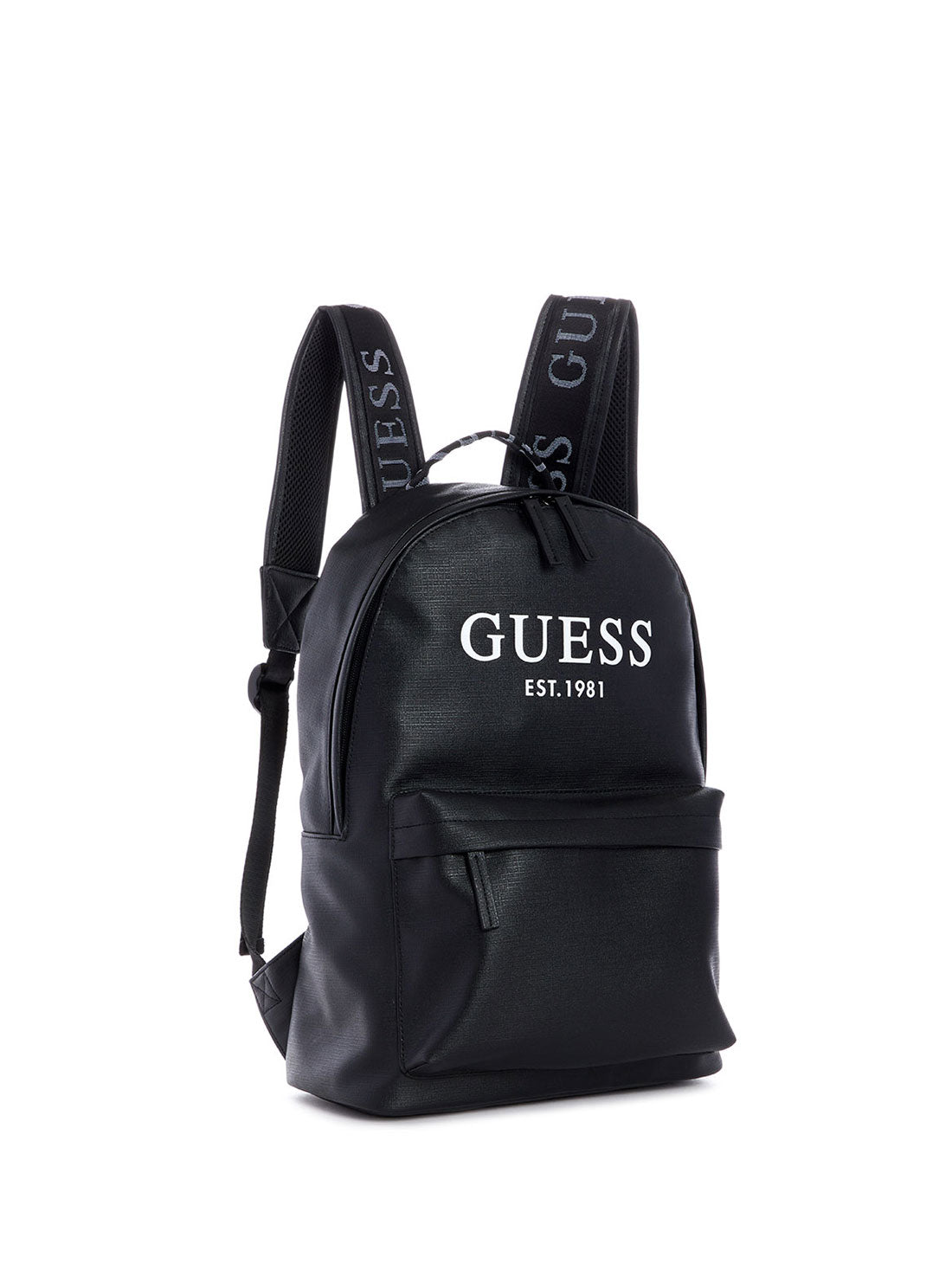 GUESS Men's Black Logo Outfitter Backpack VY753598 Front Side View
