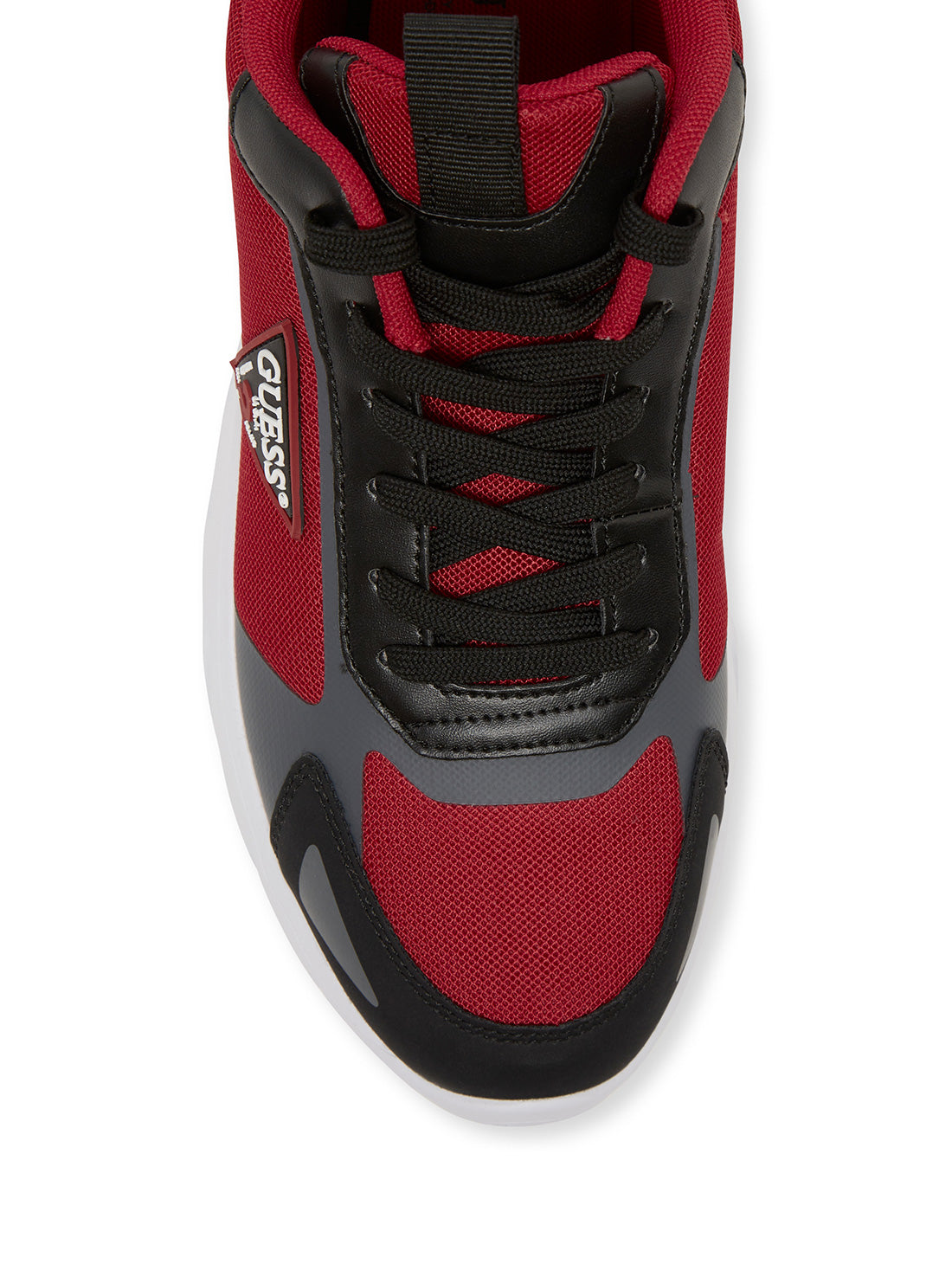 GUESS Men's Black Red Bradi Logo Low Top Sneakers BRADI-A Top View