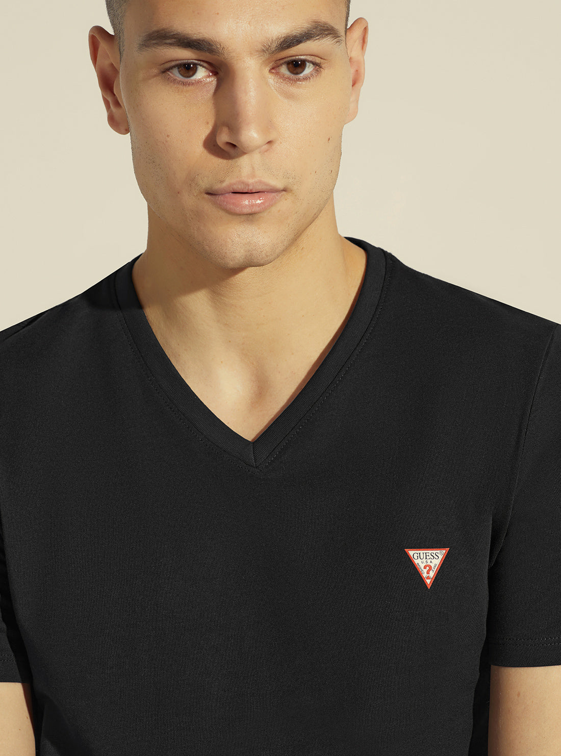 Black V-Neck Core Logo T-Shirt